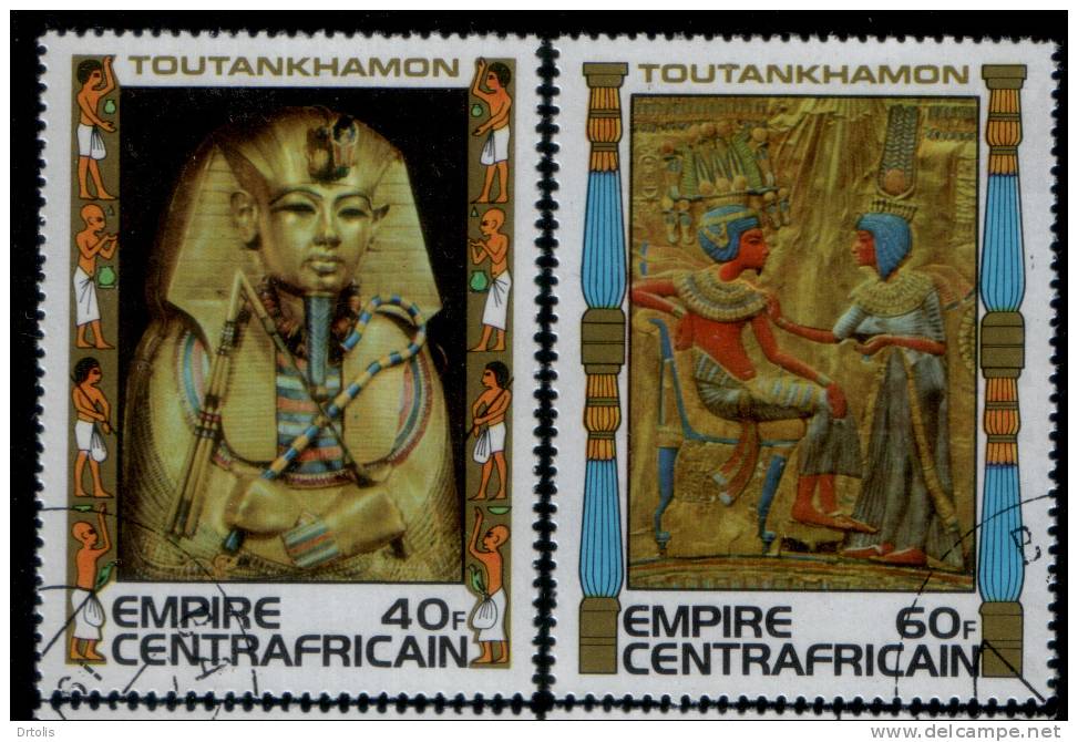 EGYPT / CENTRAL AFRICAN REPUBLIC / 1978 / TREASURES OF TUT-ANKH-AMUM / COMPLETE SET OF 8 / VFU / 5 SCANS . - Egyptology