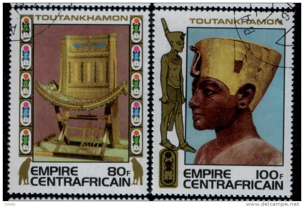 EGYPT / CENTRAL AFRICAN REPUBLIC / 1978 / TREASURES OF TUT-ANKH-AMUM / COMPLETE SET OF 8 / VFU / 5 SCANS . - Aegyptologie