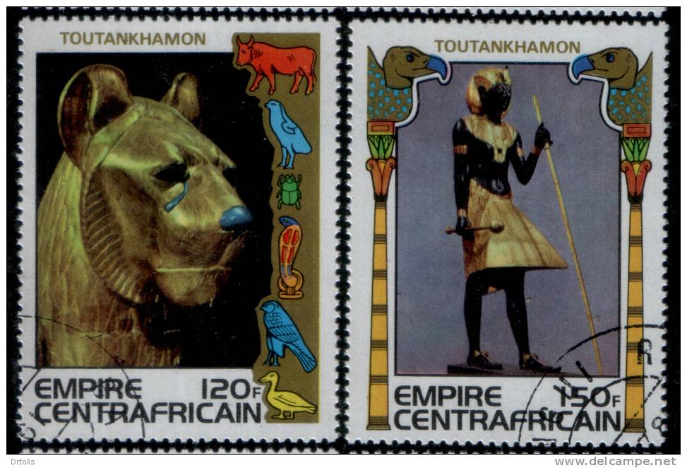 EGYPT / CENTRAL AFRICAN REPUBLIC / 1978 / TREASURES OF TUT-ANKH-AMUM / COMPLETE SET OF 8 / VFU / 5 SCANS . - Egyptologie