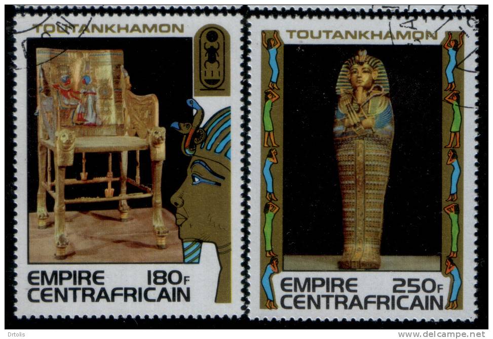 EGYPT / CENTRAL AFRICAN REPUBLIC / 1978 / TREASURES OF TUT-ANKH-AMUM / COMPLETE SET OF 8 / VFU / 5 SCANS . - Egiptología