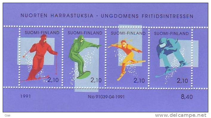 FINLANDIA 1991 - Yvert BF 8** - Sport Invernali - Blocs-feuillets