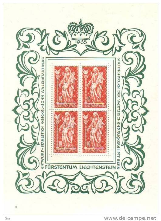 LIECHTENSTEIN 1965 - Yvert 397** (blocco Di 4) - Madonna - Blocks & Sheetlets & Panes