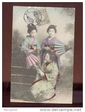 21920 Trois Jeunes Femmes Avec Ombrelles En Papier  Cachet Tokyo Belle Carte - Tokyo