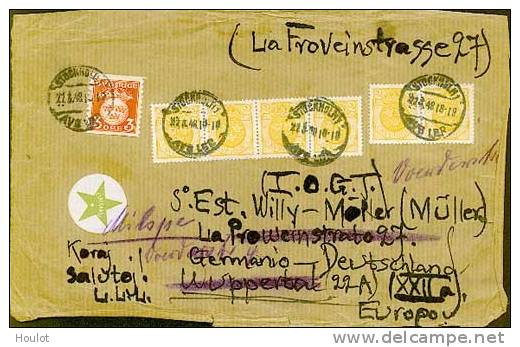 Schweden Esperanto- Briefvorderseite Vom  22.3.48 Stockholm Mit Vignette Und 7 Marken - Lettres & Documents