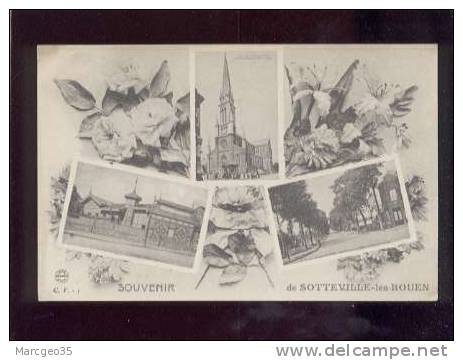 21948 Souvenir De Sotteville Les Rouen édit.C.V.n°1 Multivue Cachet Militaire De Cie Territ. D'infanterie Belle Carte - Sotteville Les Rouen