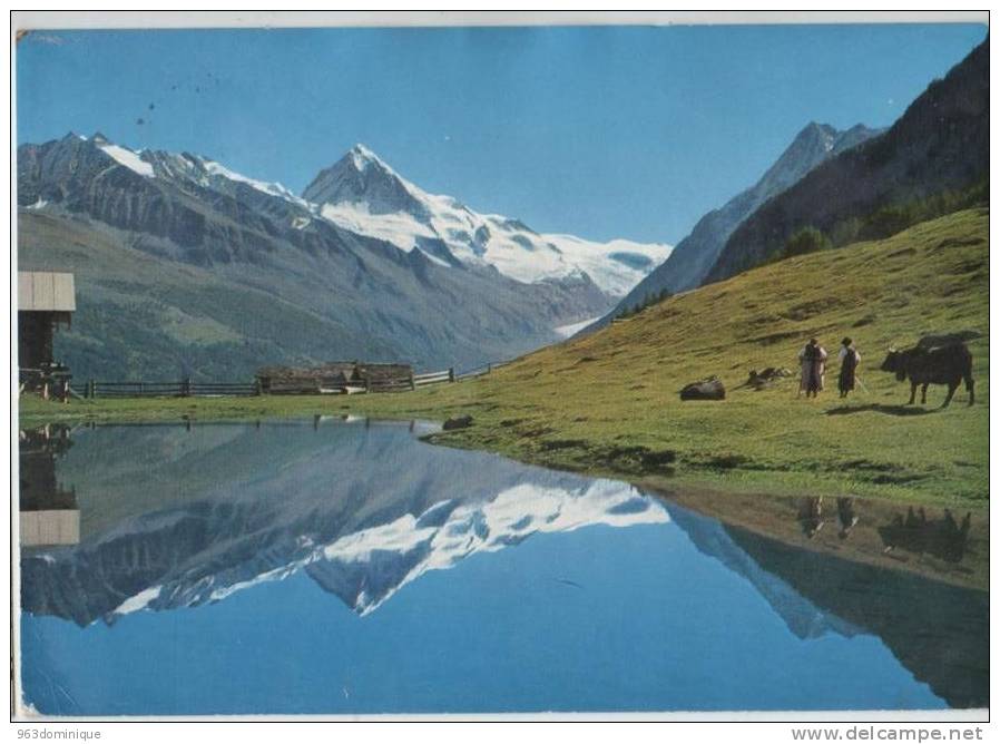 Lac D'Arbey Sur Evolène Au Fond La Dent Blanche - Evolène