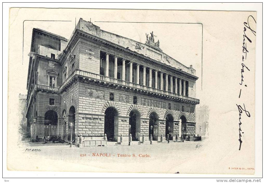 ITALIA 1901  NAPOLI TEATRO S. CARLO. VIAGGIATA. ANNULLO CASERTA. RARA - Napoli (Naples)