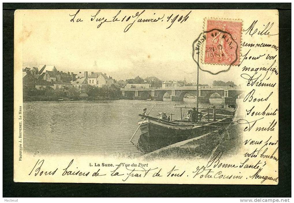 72 - LA SUZE - Vue Du Port - CARTE PRECURSEUR - La Suze Sur Sarthe