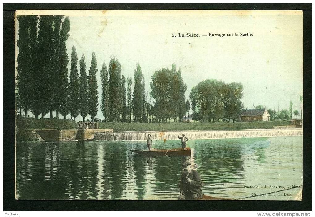 72 - LA SUZE - Barrage Sur La Sarthe - CARTE COLORISÉE - La Suze Sur Sarthe
