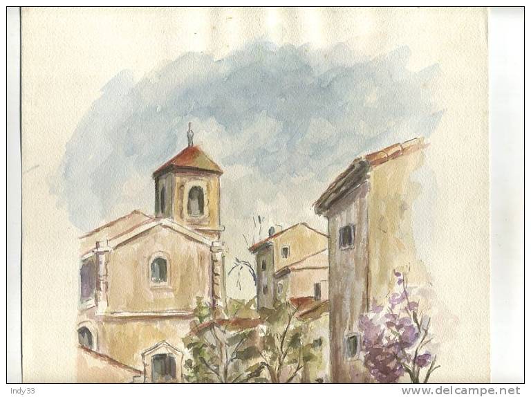 - FRANCE 13 . SIMIANE . AQUARELLE SIGNEE ET DATEE - Aquarel