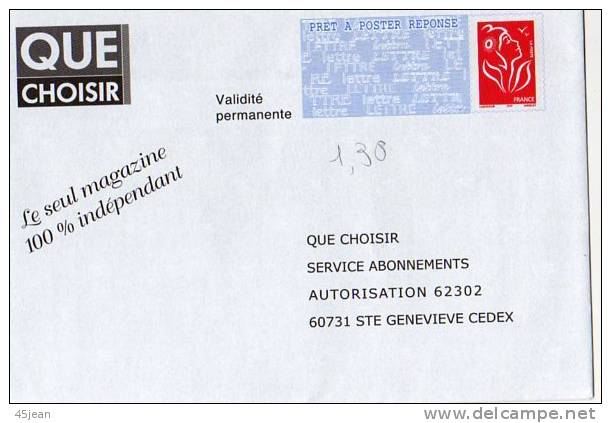 France: PAP Réponse Que Choisir, Pas Circulé TB** - Prêts-à-poster:Answer/Lamouche