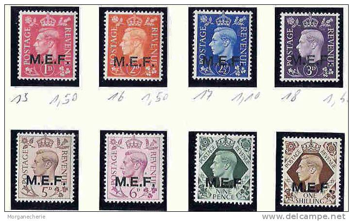 GB, MEF, 1943, MI 16-23 MNH ** - Occup. Britannica MEF