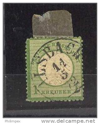GERMANY REICH, 1 Kreuzer 1872 Old Type Cancel ALSBACH - Used Stamps