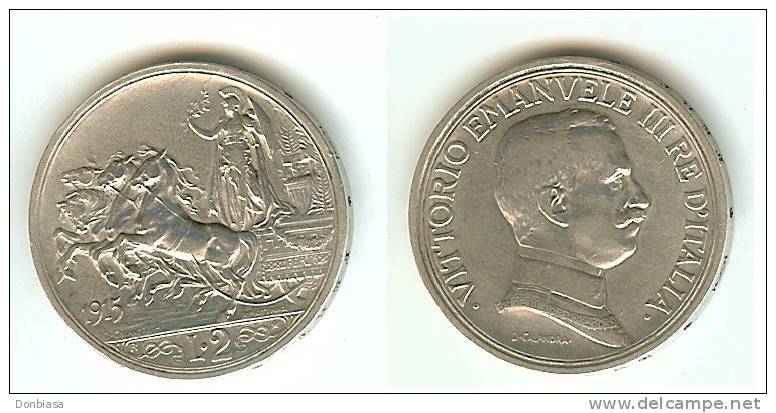 Vittorio Emanuele III, 2 Lire 1915 (Quadriga Briosa) - ARGENTO (qFDC) - 1900-1946 : Victor Emmanuel III & Umberto II