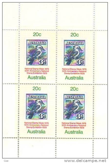 AUSTRALIA 1978 - Yvert BF 6 - Anniversario Francobollo - Blocks & Sheetlets