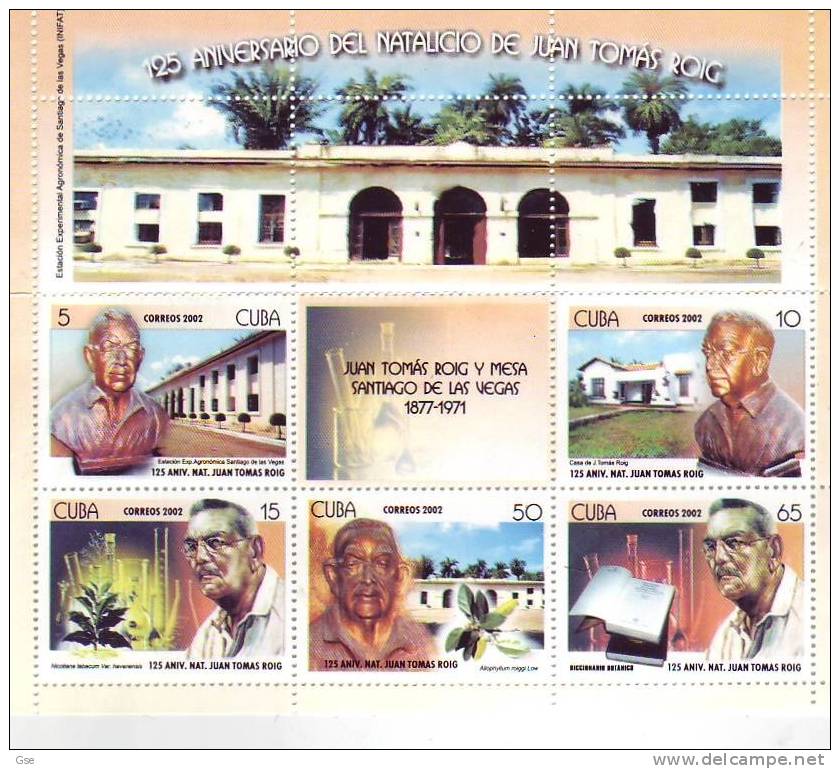 CUBA 2002 - BF 174** Juan Tomas Roig (botanico) - Blocs-feuillets