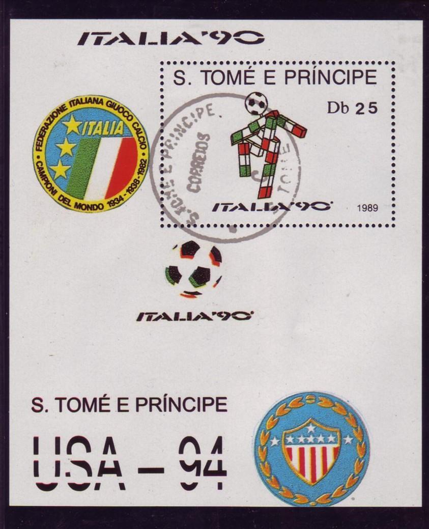 ST THOME ET PRINCE BF 68 B Oblitere   Cup  1990   Football Soccer Fussball - 1990 – Italien