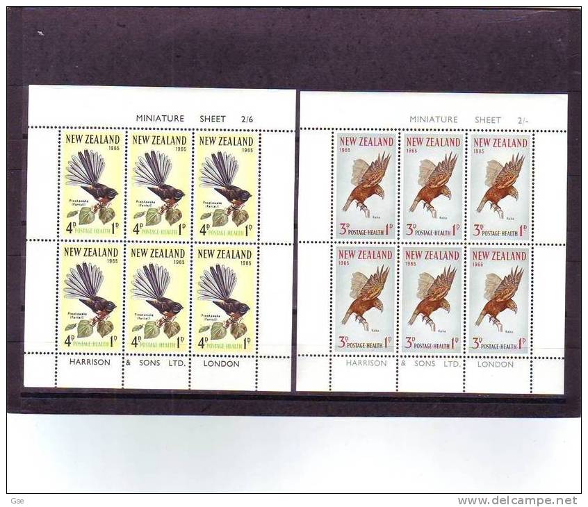 NUOVA ZELANDA 1965 - Yvert BF 27/8** - Infanzia - Uccelli - Blocks & Sheetlets