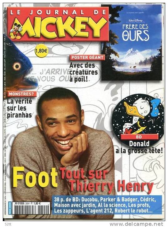 MICKEY 2439, 2608 Et 2694 - FOOTBALL - EURO 2000, ZIDANE Et HENRY - Ss - Boeken