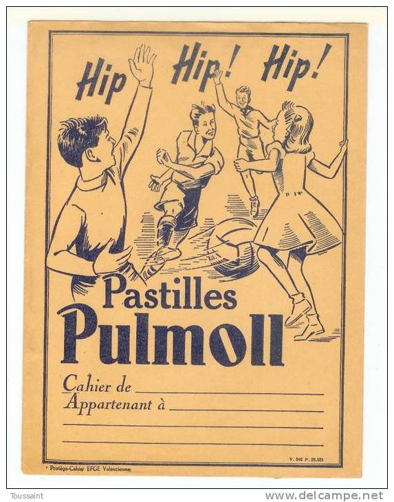 Protège Cahiers Pulmoll: Pastilles, Enfants Jouant Au Football, Contre La Toux, BD De Rol (07-3422) - Schutzumschläge