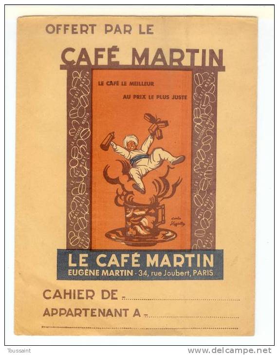 Protège Cahiers Café Martin: Le Café Le Meilleur, D'après Cappiello, Table De Multiplication (07-3428) - Book Covers