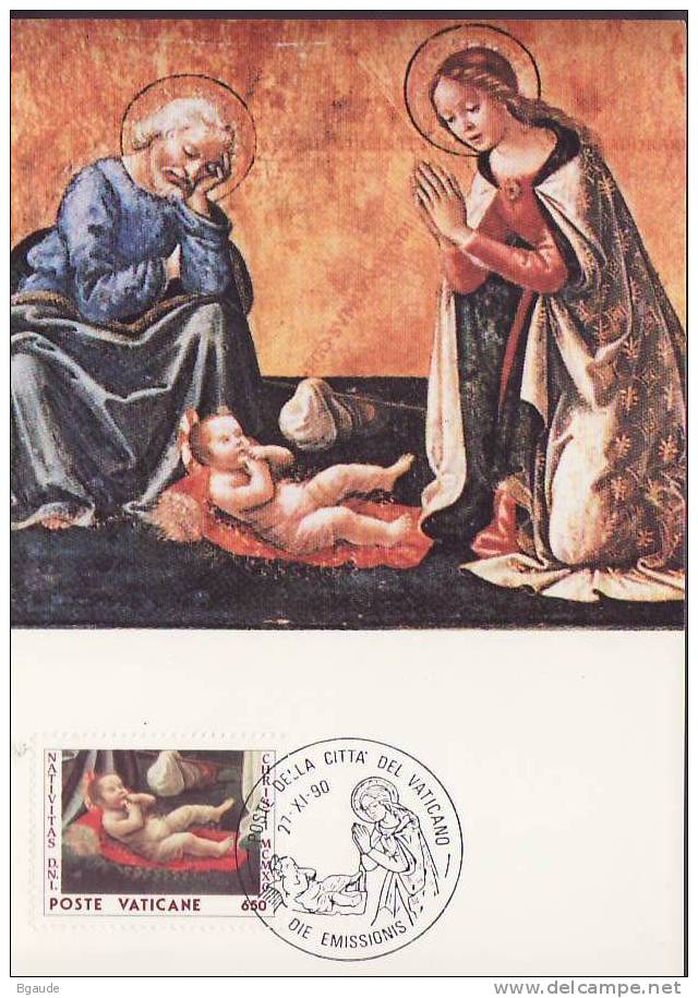 VATICAN CARTE MAXIMUM NUM.YVERT 888 NOEL PEINTURE SEBASTIANO MAINARDI - Cartoline Maximum