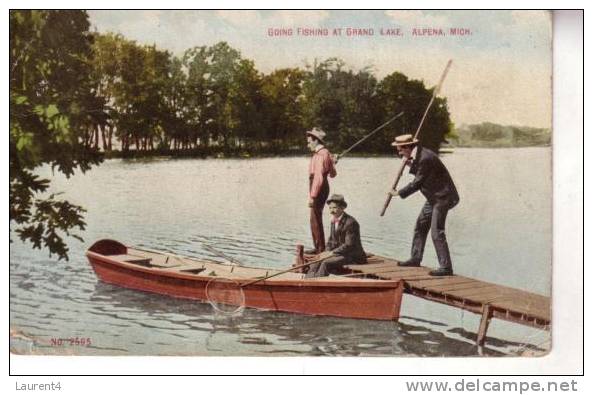 Old Waterfall Postcard - Carte Ancienne De Chute D´eau - Fishing