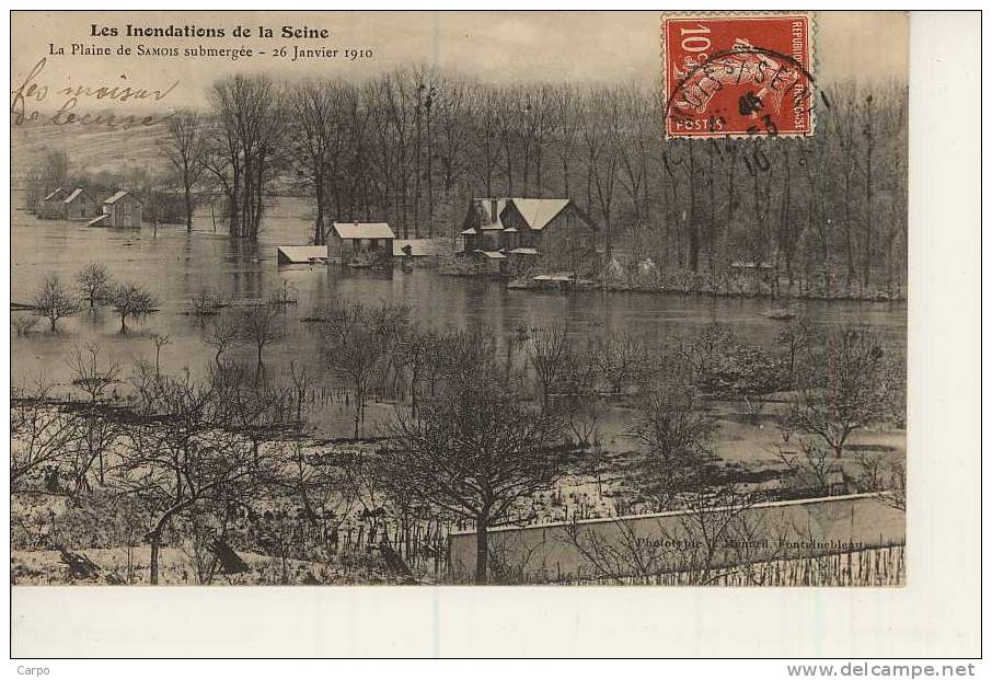 SAMOIS-sur-SEINE. - La Plaine De Samois Submergée - Le 26 Janvier 1910. - Samois