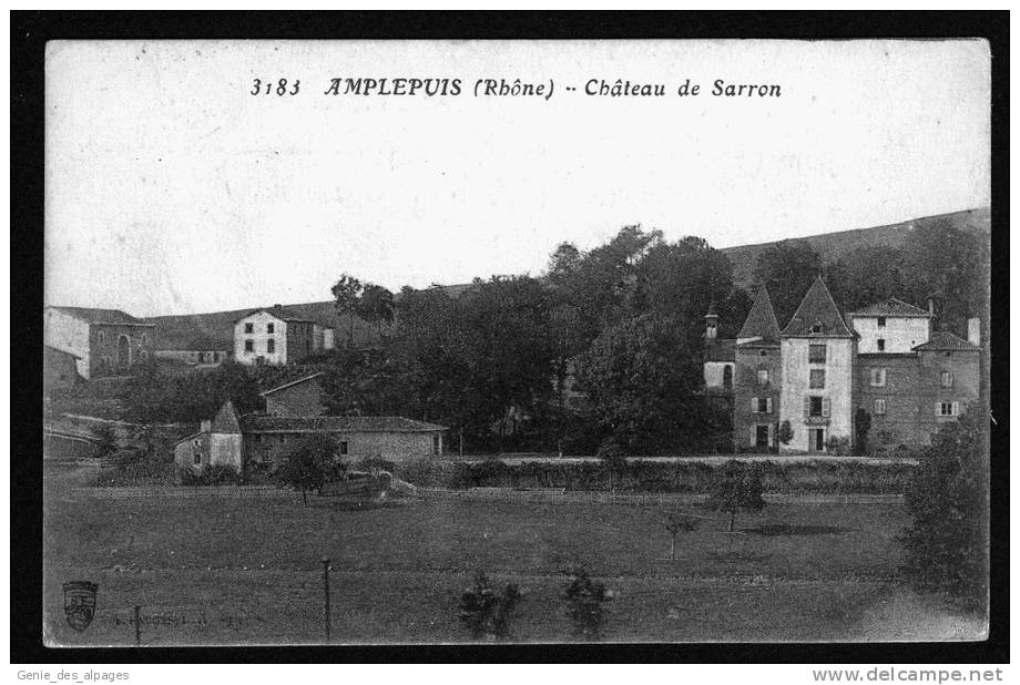 69 AMPLEPUIS,93, Château De Sarron, CPA Circulé En 1917, Ed SE, Bon état Voir Scan - Amplepuis