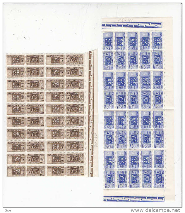 ITALIA 1955 - Pacchi Postali 25 E 50 C. - Blocco 20  Esemplari  MNH - Blocks & Sheetlets