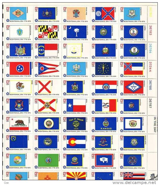 STATI UNITI. 1976 - Yvert 1081/1130**  - Bicentenal  1776-1976 - Hojas Completas