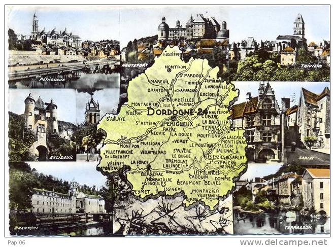 14 .-   DDORDOGNE TOURISTIQUE: Excideuil, Terrasson, Brantome, Hautefort, Thiviers, Sarlat, Périgueux - Thiviers