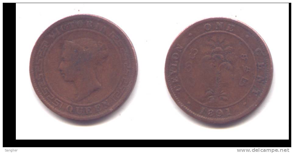 CEYLON 1 CENT 1891 - Colonie