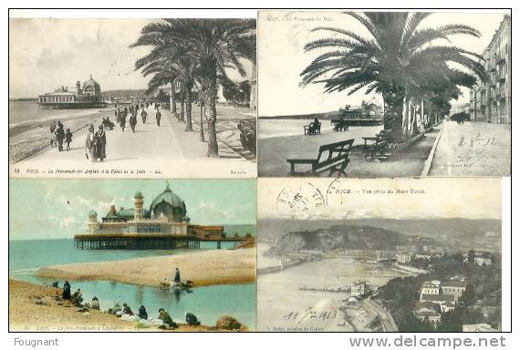 France:NICE:(Alpes Maritimes:06):4 Cartes:1:La Jetée-Pronenade Et Lavandières.1912.2:La Promenade Des Anglais Et Le Pala - Lots, Séries, Collections