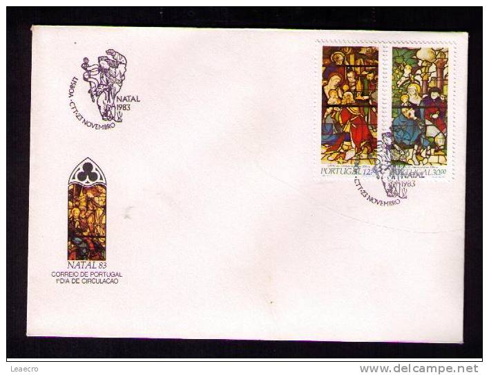 Verres Vitraux Christmas Stained Glass Windows Monastery Of Our Lady Of Victory-Batalha PORTUGAL Fdc Lisboa 1983 Gc416 - Verres & Vitraux