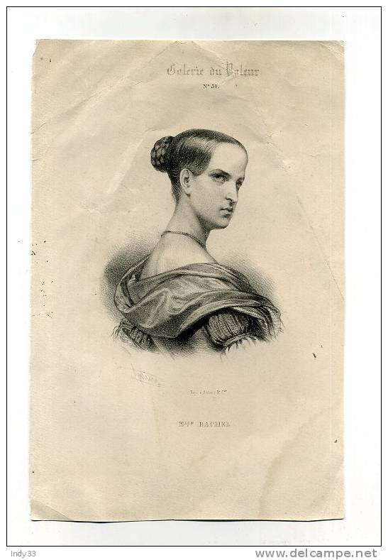 - PORTRAIT DE Mlle RACHEL . LITHO DU XIXe S. - Lithographies