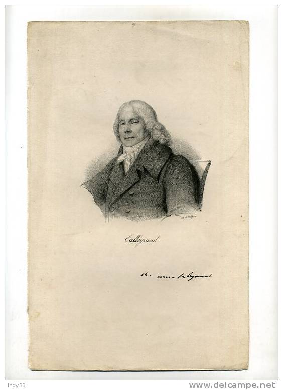 - PORTRAIT DE TALLEYRAND . LITHO DU XIXe S. - Lithographies