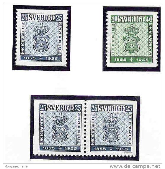 SVERIGE, 1955 MI 402-403 A, 402EE TWINS PAIRE MNH LUXE - Nuovi