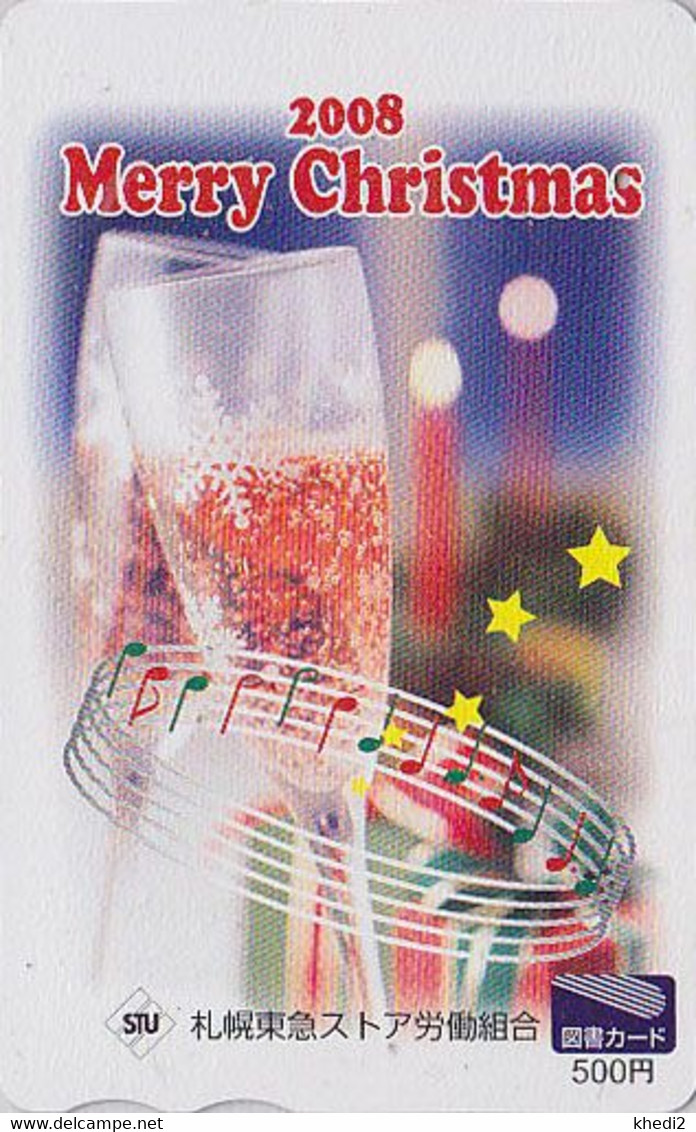 Carte Prépayée JAPON - NOEL 2008 Verre Musique - CHRISTMAS JAPAN Prepaid Card - WEIHNACHTEN Tosho Karte - NAVIDAD - Weihnachten