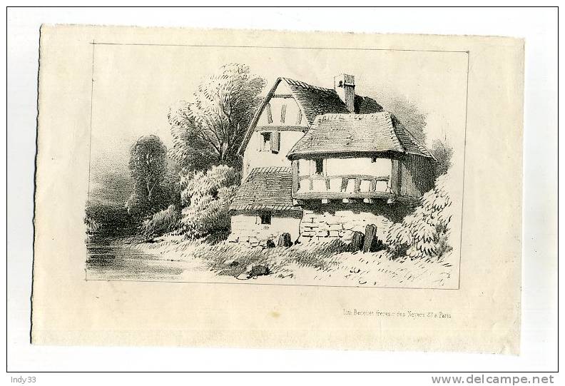 - MAISON ANCIENNE  . LITHO DU XIXe S. - Lithographies