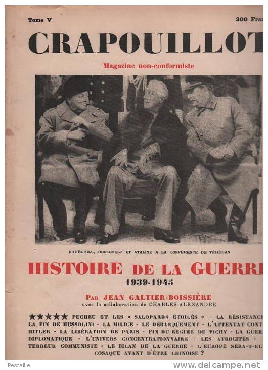 CRAPOUILLOT HISTOIRE DE LA GUERRE 1939 - 1945 TOME 5 - 1949 - 1900 - 1949