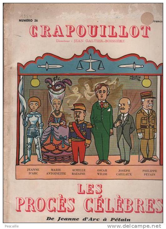 CRAPOUILLOT LES PROCES CELEBRES DE JEANNE D' ARC A PETAIN - 1954 - Geschiedenis