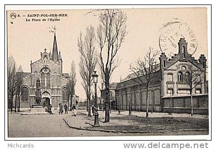 CPA 59 SAINT POL SUR MER - La Place De L Eglise - Saint Pol Sur Mer