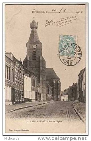 CPA 59 BERLAIMONT - Rue De L Eglise - Berlaimont