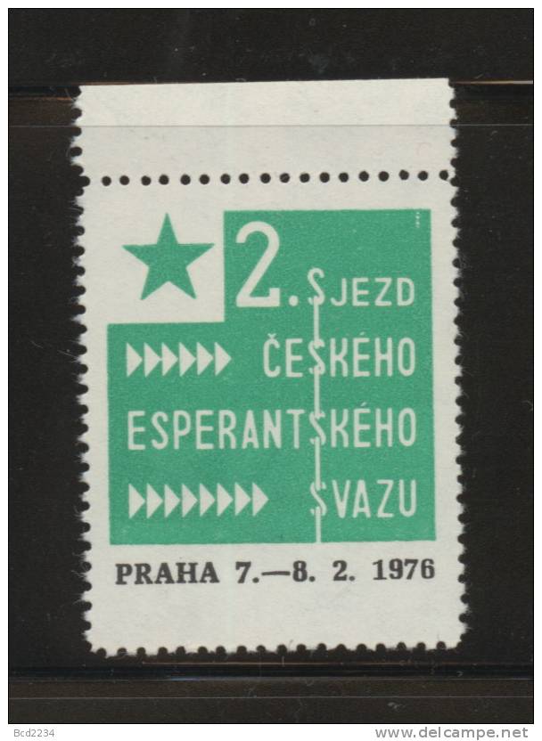 PRAGUE 1976 2ND CZECH ESPERANTO CONGRESS LABEL NHM - Esperanto