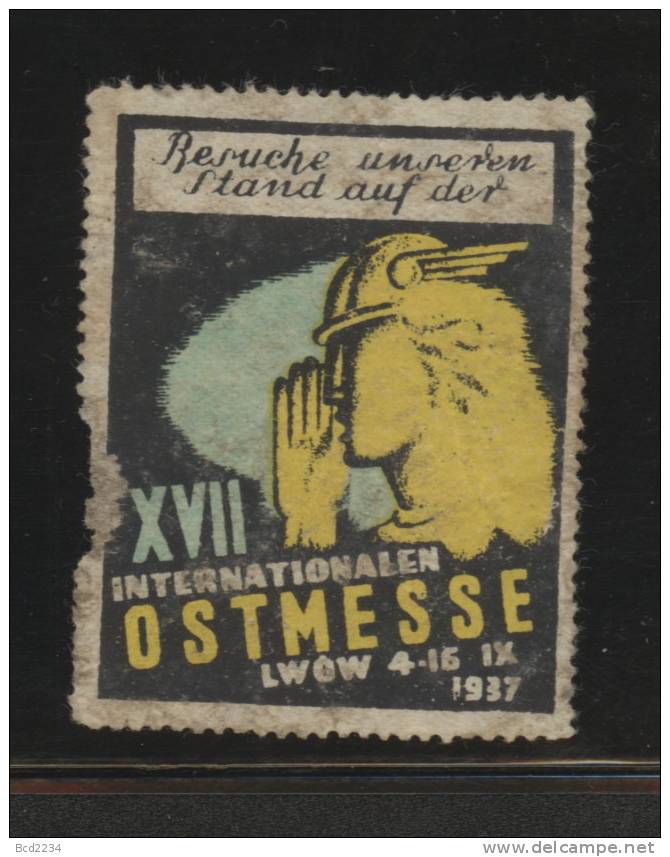 POLAND LWOW 1937 (UKRAINE LVIV) TRADE FAIR POSTER STAMP - Fiscaux