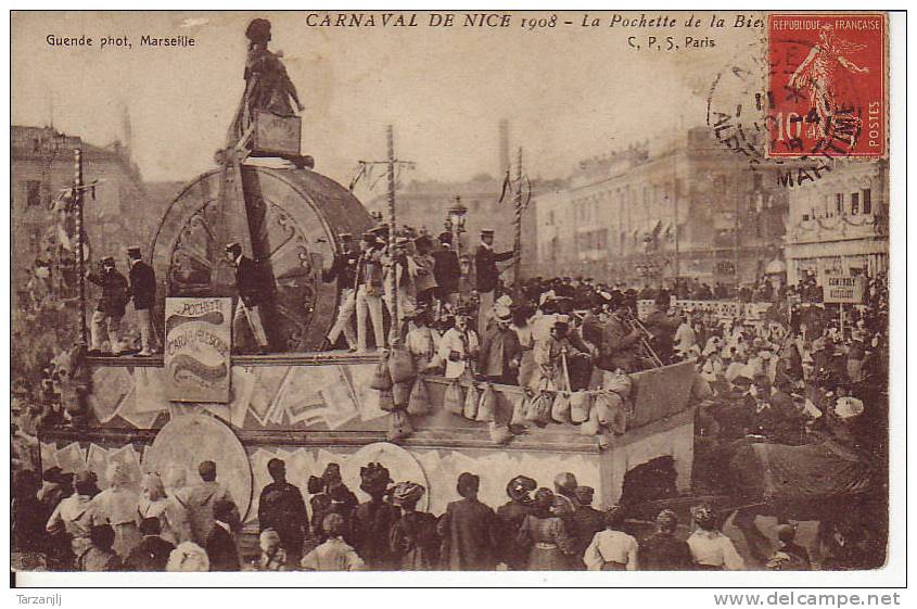 CPA Du Carnaval De Nice 1908 (Alpes Maritimes 06): La Pochette De La Bie....... - Carnevale