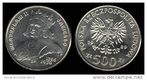 POLONIA/POLAND  500 ZLOTES SC/UNC Cu-Ni 1989 Y#194 WLADYSLAW II   DL-1412 - Polonia