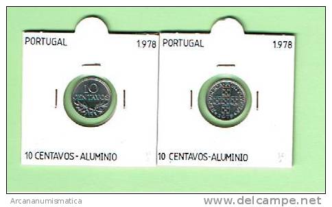 PORTUGAL  10 CENTAVOS ALUMINIO KM#594 1.978  SC/UNC  DL-1439 - Portugal