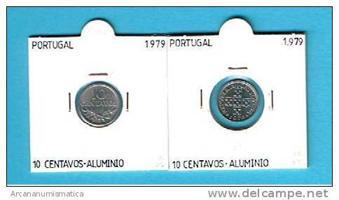 PORTUGAL  10 CENTAVOS ALUMINIO KM#594 1.979  SC/UNC  DL-1457 - Portugal